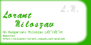 lorant miloszav business card
